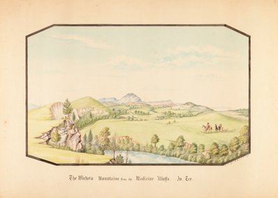I monti Wichita da Medicine Bluff, Territorio Indiano da Hermann Stieffel