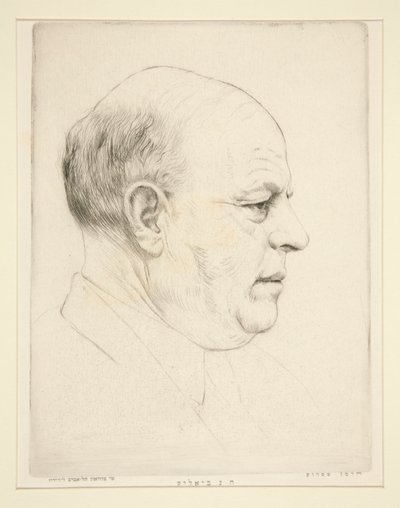 H. N. Bialik (ritratto di testa di profilo) da Hermann Struck