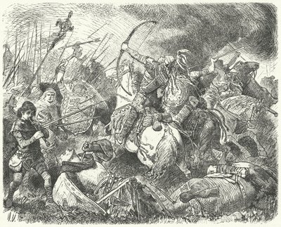 Un esercito unno respinto sul campo di battaglia da Hermann Vogel