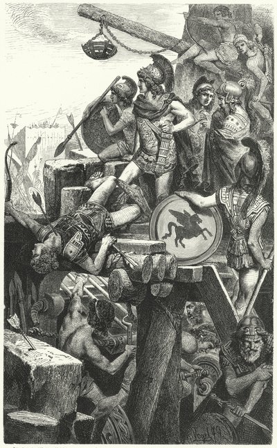 Alessandro Magno assedia Tiro, 332 a.C. da Hermann Vogel