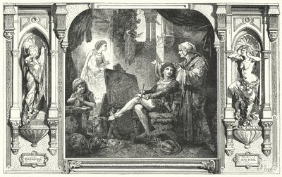 Dante Alighieri nello studio di Giotto, XIV secolo da Hermann Vogel