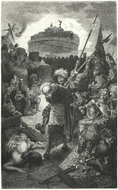 Lanzichenecchi tedeschi che saccheggiano Roma, 1527 da Hermann Vogel