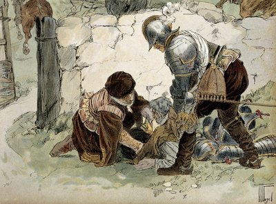 Enrico IV (1553-1610) ferito durante una ricognizione ad Aumale contro l
