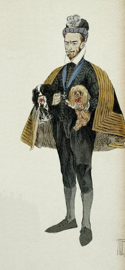 Ritratto di Enrico III (1551-1589), Re di Francia (1574-1589) e Re di Polonia (1574). Illustrazione 1907, di Hermann Vogel (1856-1918). Collezione privata da Hermann Vogel