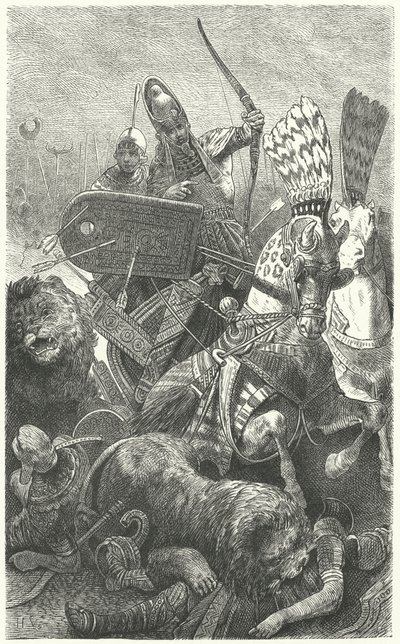 Ramses il Grande alla Battaglia di Kadesh, 1274 a.C. da Hermann Vogel
