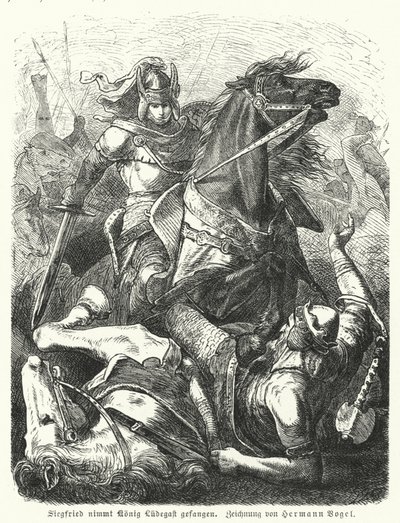 Sigfrido cattura il Re Ludegast da Hermann Vogel