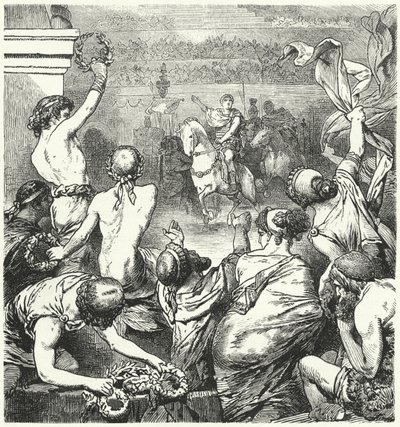 Tito Quinzio Flaminino proclama la libertà degli stati greci, 196 a.C. da Hermann Vogel