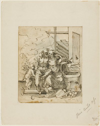 Venere nella fucina di Vulcano (recto); Geometria (verso) da Hermann Weyer
