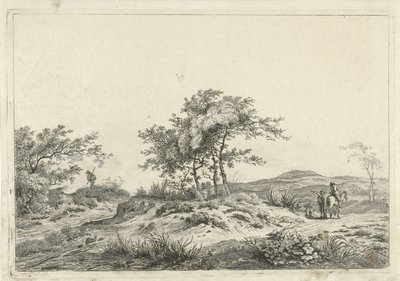 Paesaggio con cavaliere e pedone da Hermanus Fock
