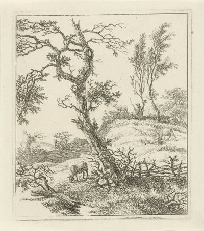 Paesaggio con pastore su una collina da Hermanus Fock
