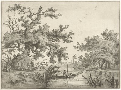 Paesaggio con due pescatori da Hermanus Fock