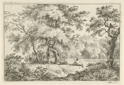 Uomo che riposa nel bosco da Hermanus Fock