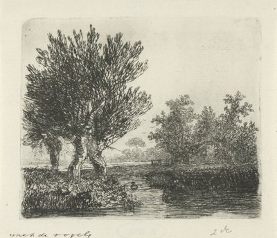 Tre salici lungo una riva da Hermanus Jan Hendrik van Rijkelijkhuysen