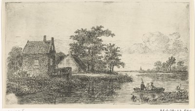 Tre uomini in una barca da Hermanus Jan Hendrik van Rijkelijkhuysen