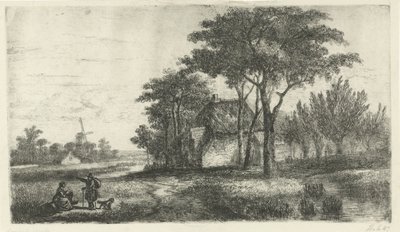 Paesaggio con un viandante da Hermanus Jan Hendrik van Rijkelijkhuysen