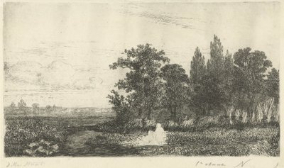 Uomo e donna presso un ruscello al margine del bosco da Hermanus Jan Hendrik van Rijkelijkhuysen