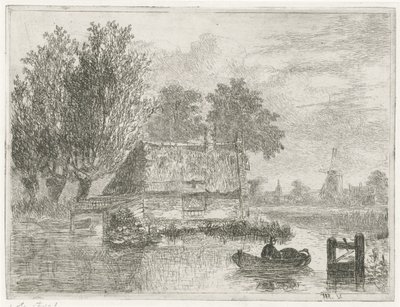 Uomo con una botte in una barca da Hermanus Jan Hendrik van Rijkelijkhuysen
