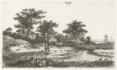 Due cacciatori presso uno stagno da Hermanus Jan Hendrik van Rijkelijkhuysen