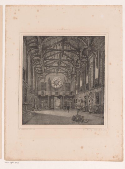Interno di una sala gotica nel Palazzo Kneuterdijk da Hermanus Johannes van den Hout