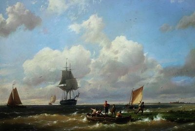Al largo di Helvoetsluys, Isola di Voorne da Hermanus Koekkoek
