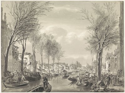 Lavori di riparazione allo Steenschuur dopo il disastro, 1807 da Hermanus Numan (possibly)