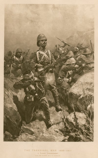 Un aspro scontro: battaglia durante la guerra boera da Hermanus Willem (after) Koekkoek