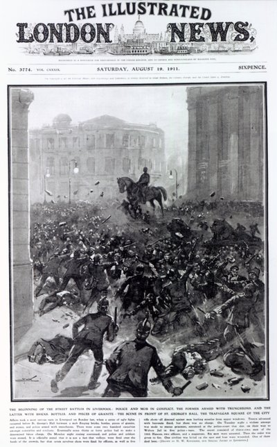 Combattimenti allo sciopero generale dei trasporti di Liverpool, copertina di 
