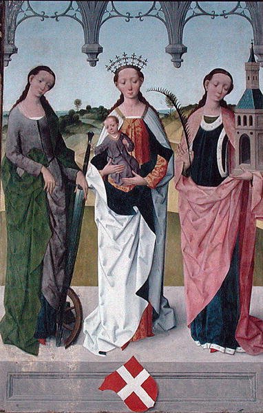 Santa Caterina, la Vergine Maria e Santa Barbara, dall