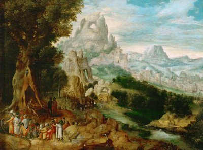 Paesaggio con San Giovanni Battista che predica da Herri met de (c.1510 p.1550) Bles
