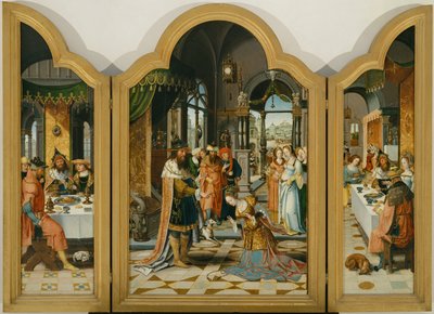 La Storia di Davide e Betsabea, Trittico da Herri met de (c.1510 p.1550) Bles