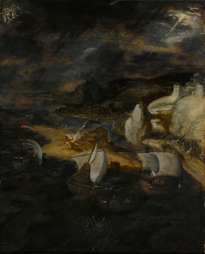 La caduta di Lucifero da Herri met de (c.1510 p.1550) Bles