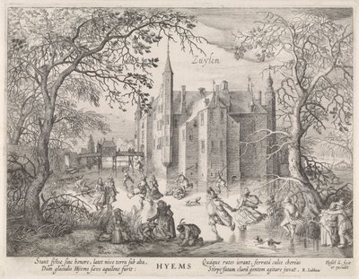 Attività sul ghiaccio prima di Castel Zuylen da Hessel Gerritsz