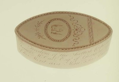Scatola della libertà, presentata a James McCall dalla Scottish Corporation di Cork, 1790 da Hester Bateman