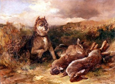 Un Terrier del West Country con Selvaggina da Heywood Hardy