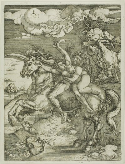 Il rapimento di Proserpina su un unicorno da Hieronymous Hopfer