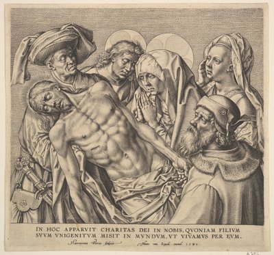 Portare il corpo di Cristo da Hieronymous Wierix