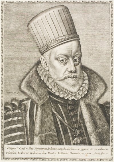 Filippo II, re di Spagna da Hieronymous Wierix