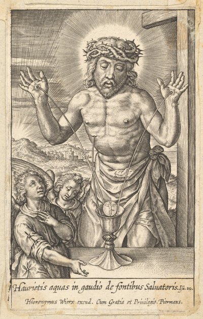 Il sangue del Redentore venerato da due angeli, prima del 1619 da Hieronymous Wierix