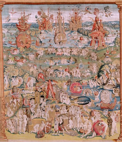 Arazzo fiammingo. Serie Quattro arazzi dopo Hieronymus Bosch. Il Giardino delle Delizie. Quarto arazzo della serie. Modello Ispirato dall
