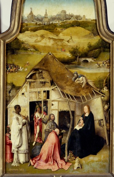 Adorazione dei Magi. Dettaglio del pannello centrale da Hieronymus Bosch