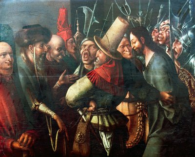 Cristo davanti a Pilato, di Hieronymus Bosch, olio su tavola, 61x77 cm. Paesi Bassi da Hieronymus Bosch
