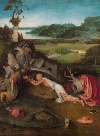 San Girolamo nel deserto. Circa 1490 da Hieronymus Bosch