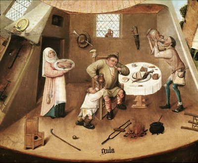 I sette peccati capitali: avarizia (dettaglio) da Hieronymus Bosch