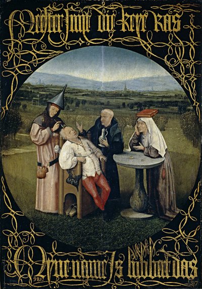 La cura della follia Estrazione della pietra della follia, tra il 1488 e il 1516 da Hieronymus Bosch