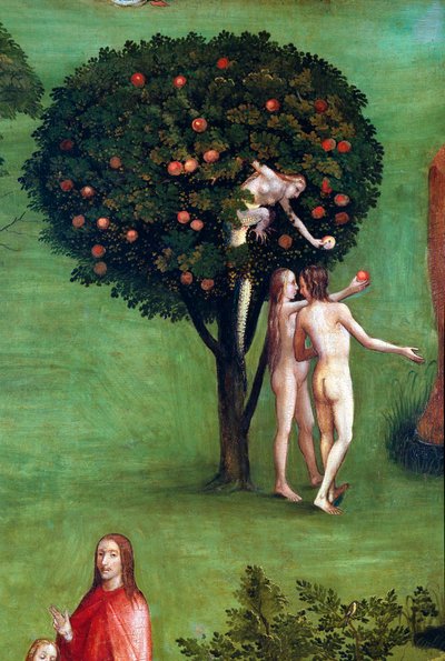 Trittico del Giudizio Universale, pannello sinistro. Adamo ed Eva in Paradiso (dettaglio) da Hieronymus Bosch