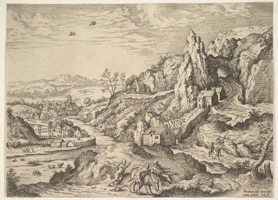 Abramo e Isacco sulla via del sacrificio da Hieronymus Cock