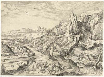 Abramo e Isacco in cammino verso il luogo del sacrificio da Hieronymus Cock