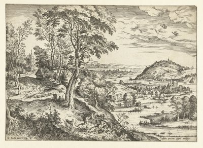 Cefalo e Procri (serie: Paesaggi con scene bibliche e mitologiche) da Hieronymus Cock