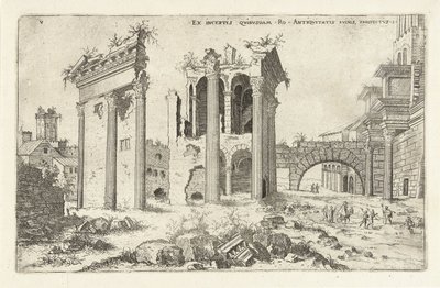 Veduta del Foro di Nerva (Rovine romane) da Hieronymus Cock