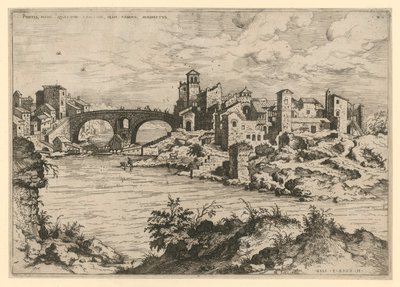 Ponte Quattro Capi und die Tiberinsel da Hieronymus Cock